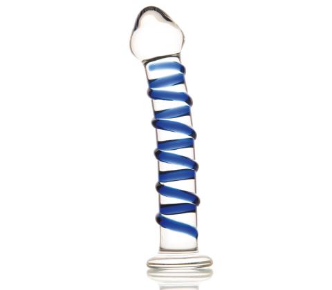 Фаллоимитатор из стекла Blue Spiral Glass