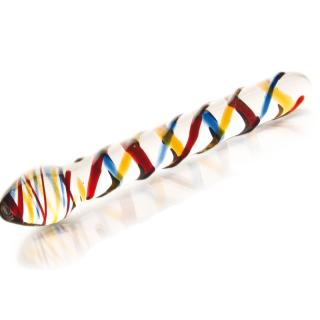 Стеклянный дилдо Colored Spiral Glass 25 см