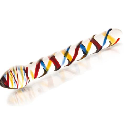 Стеклянный дилдо Colored Spiral Glass 25 см
