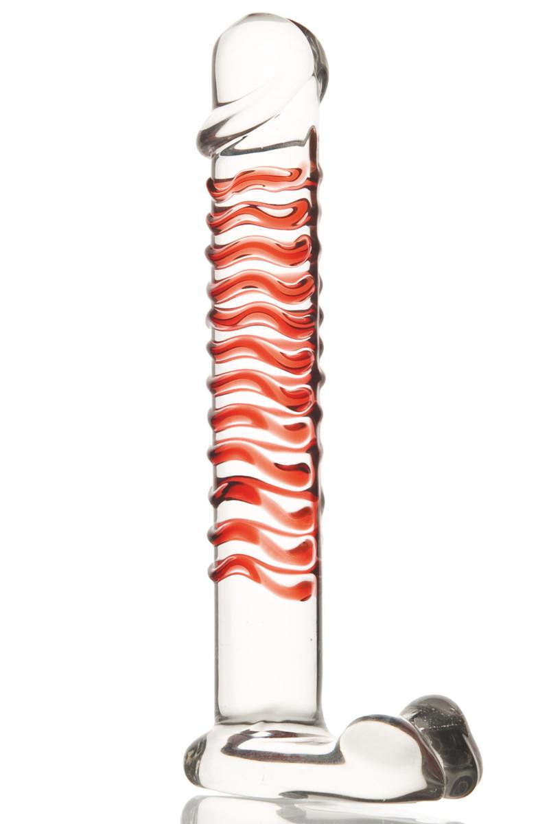 Фаллоимитатор из стекла с ребрами Sexus Glass. Фото секс-шоп Jero.kz Фаллоимитатор из стекла с ребрами Sexus Glass. Фото секс-шоп Jero.kz