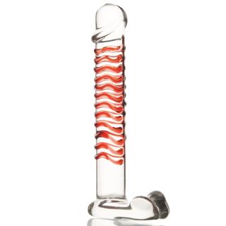 Фаллоимитатор из стекла с ребрами Sexus Glass