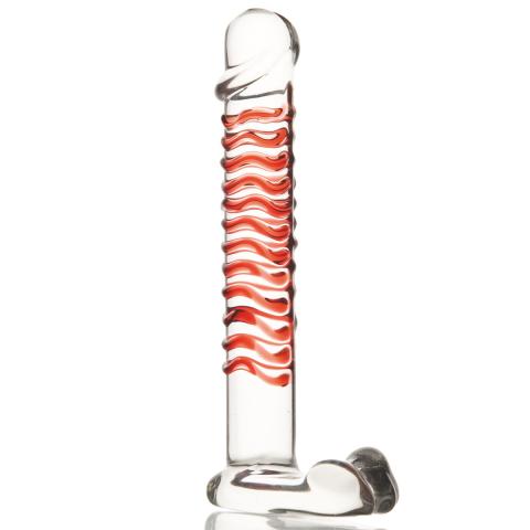 Фаллоимитатор из стекла с ребрами Sexus Glass