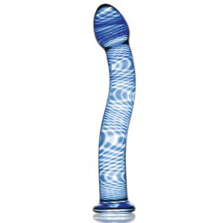 Фаллоимитатор Sexus Glass с синим узором