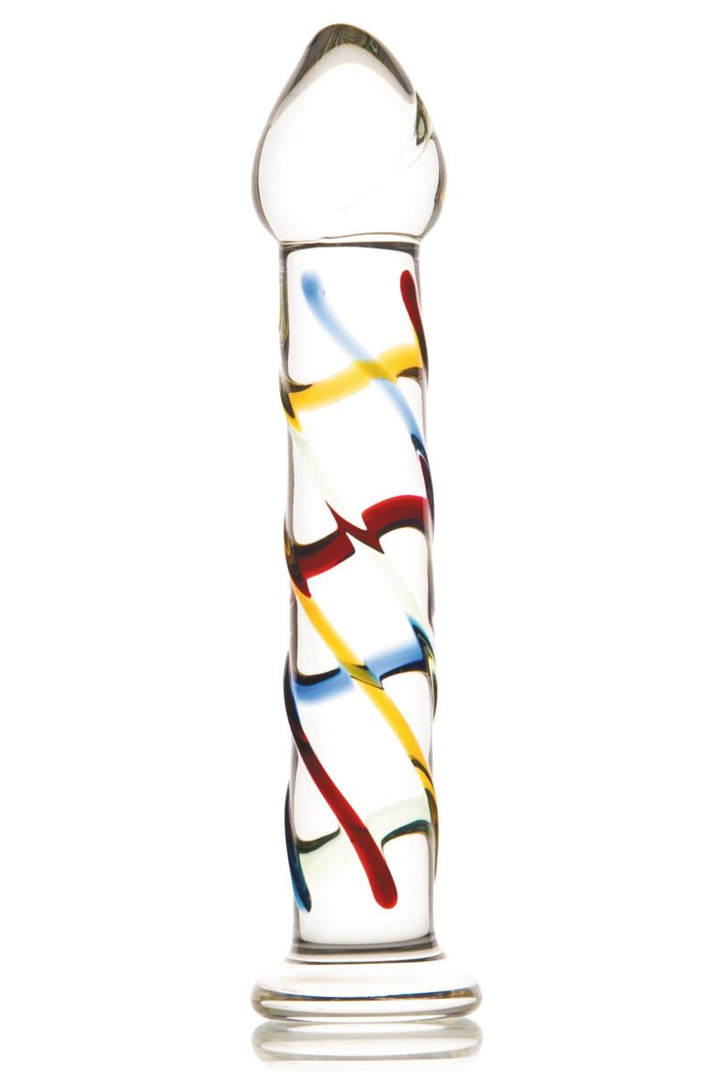 Стимулятор с цветными плетенными линиями Sexus Glass в секс-шопе Jero.kz