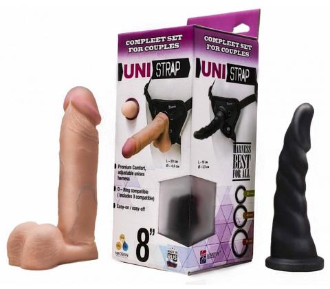 Страпон из трусиков с двумя насадками Uni Strap 8 дюймов