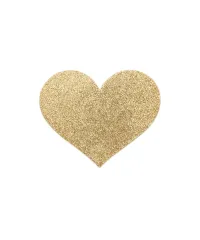 Мерцающие сердечки на соски Bijoux Flash Heart Gold