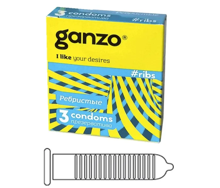 Ganzo Ribs - презервативы с ребристой тестурой
