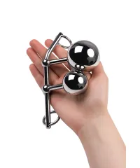 Бондажные стринги с двумя шарами (Toyfa Metal)