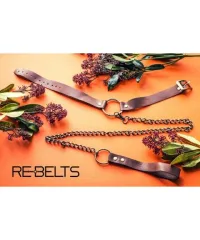 Чокер с поводком Re-belts, натуральная кожа