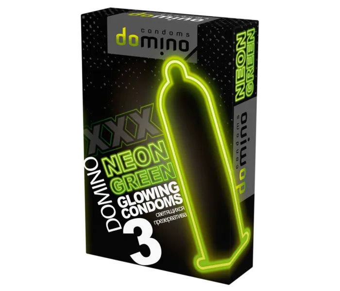 Condoms Domino Neon Green – светящиеся в темноте презервативы