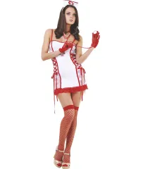 Эротический костюм медсестры (платье · стетоскоп · ободок · чулки)