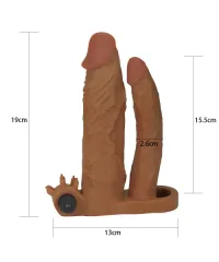 Насадка с тонким анальным пенисом и вибрацией (+5 см)