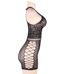 Сексуальное сетчатое платье + длинные перчатки-митенки