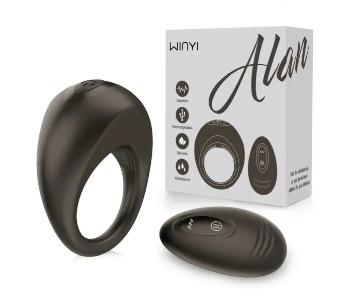 Вибрирующее кольцо Alan на пенис + пульт управления