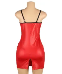 Роскошное красное платье из ткани "под кожу и латекс"