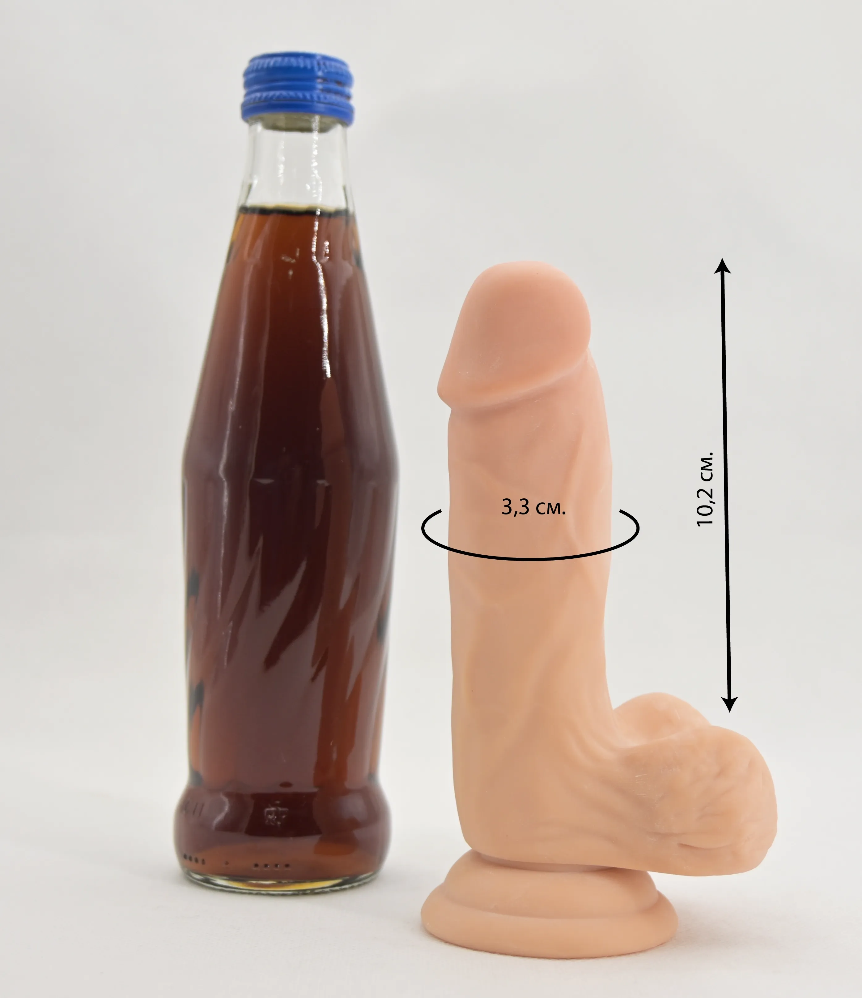 Размеры и сравнение с бутылкой 0,33