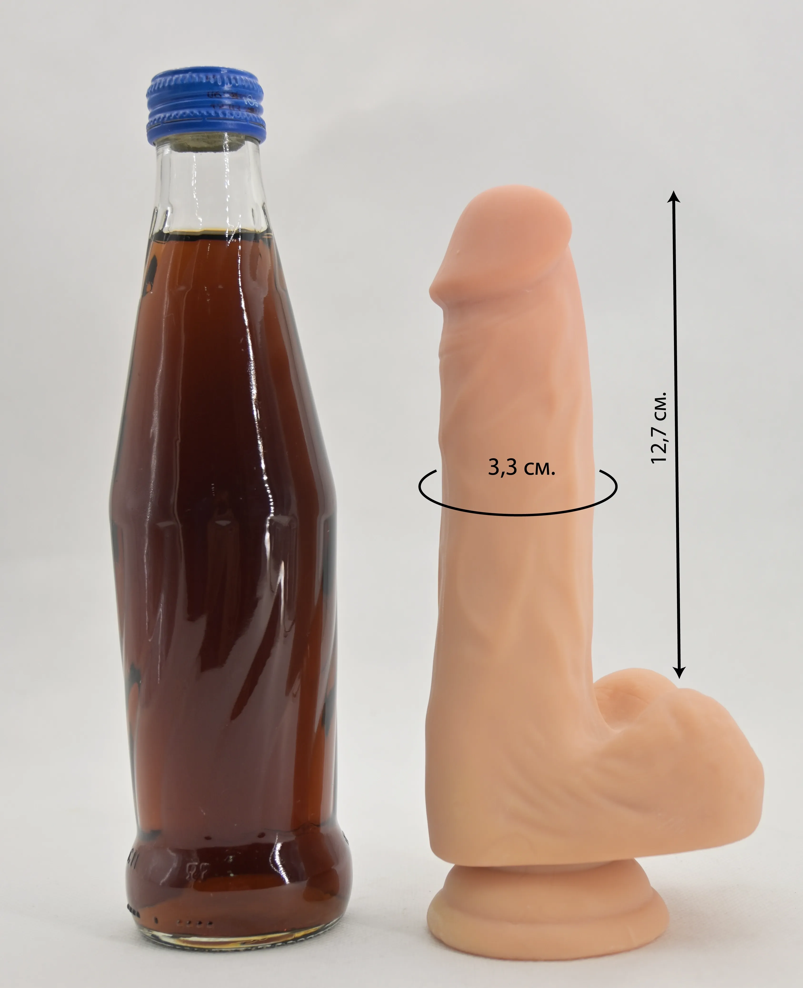 Размеры и сравнение фаллоса с бутылкой 0,33