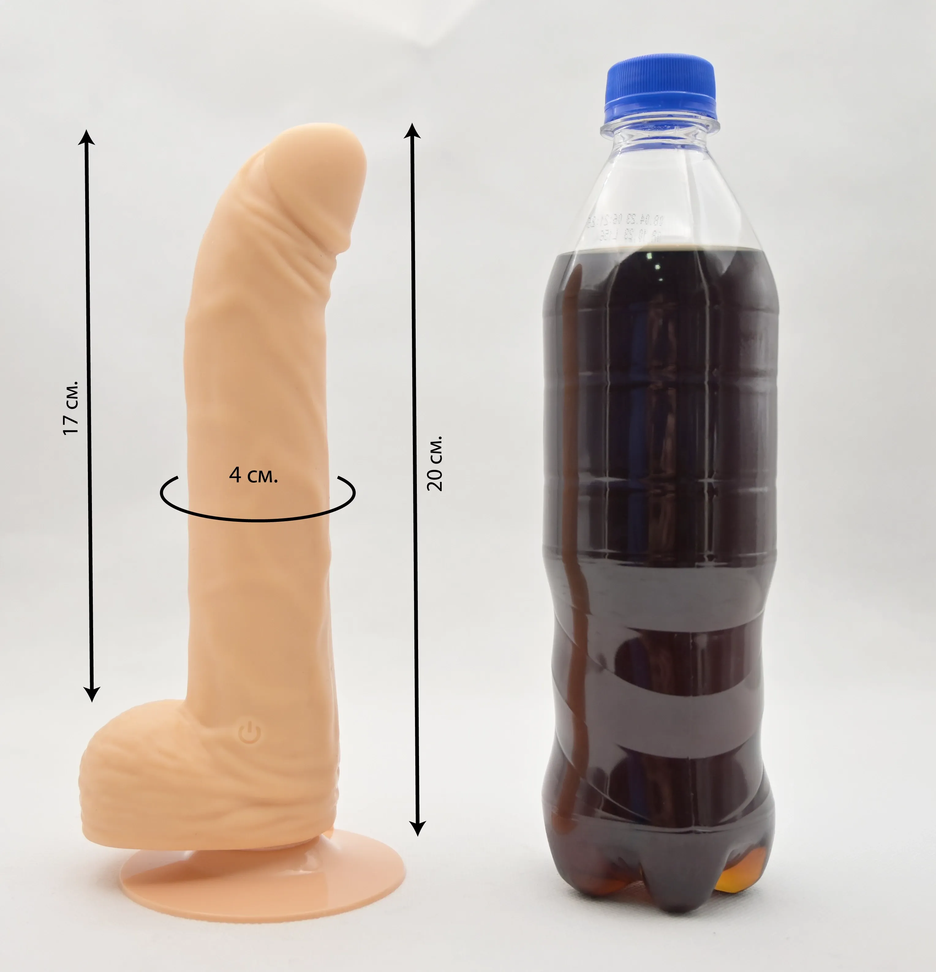Размеры One Touch Silicone и сравнение с бутылкой колы