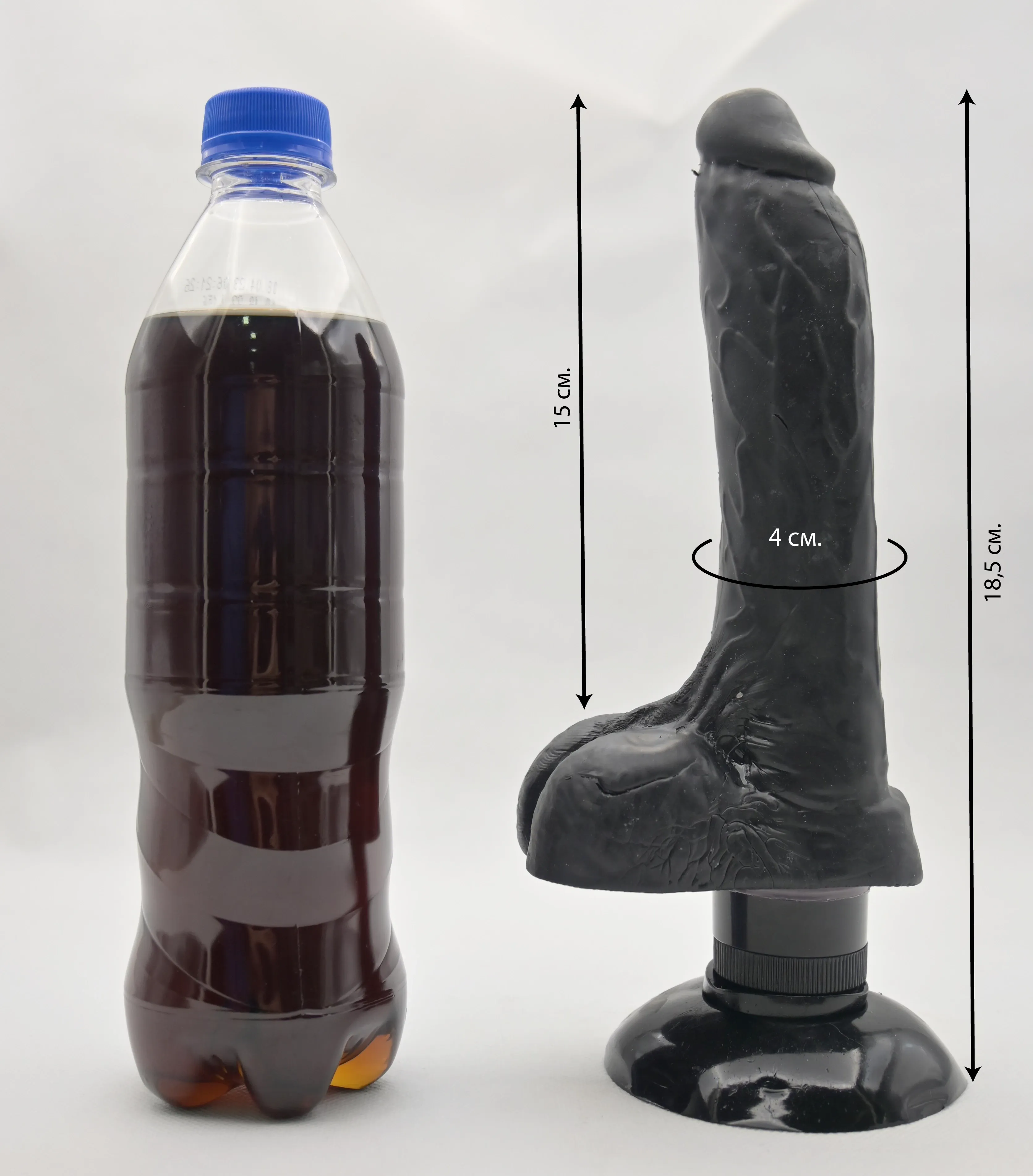 Размеры Base Cock и сравнение с бутылкой колы