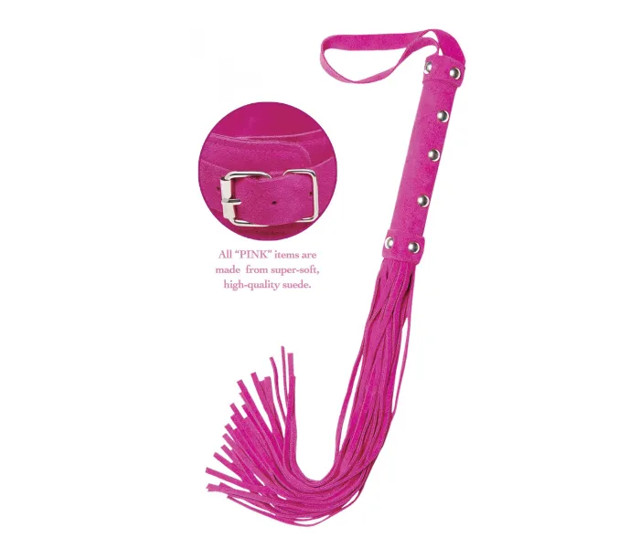 Deluxe Whip Pink - замшевая плеть для БДСМ - забав