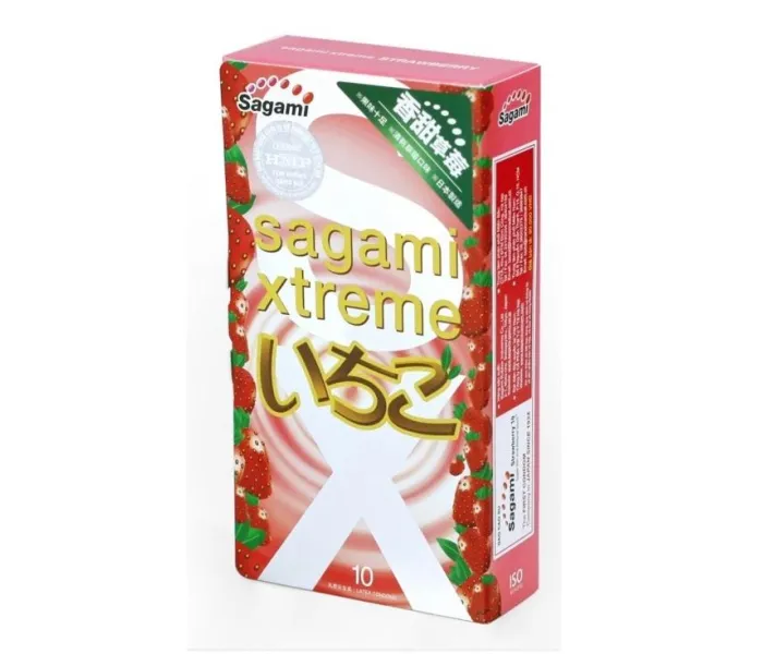 Sagami Xtreme Strawberry (ультратонкие, аромат клубники)