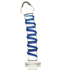 Фаллоимитатор из стекла Blue Spiral Glass